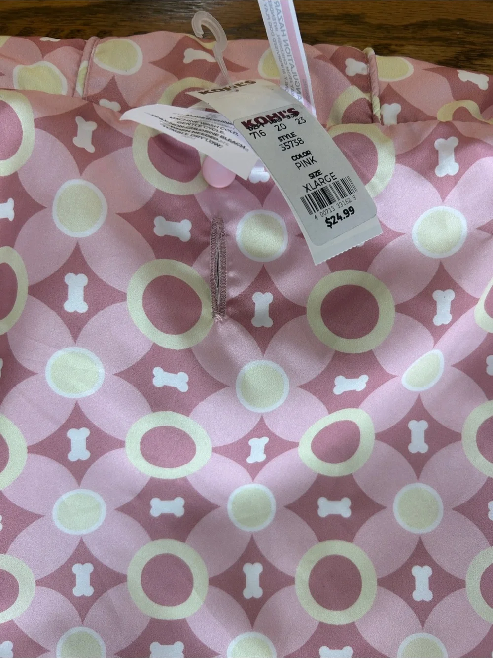 Koolaburra by UGG Aiden ReversiblePink Hooded Dog Raincoat, size XL, NWT